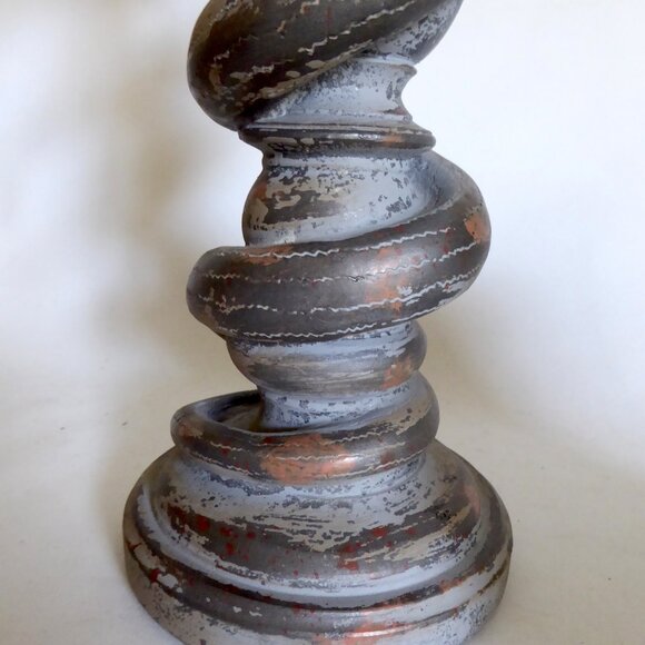 13.75” HOLIDAY BARN GOTHIC HALLOWEEN SERPENT COILED SNAKE CANDLE STICK HOLDERS - Picture 9 of 13